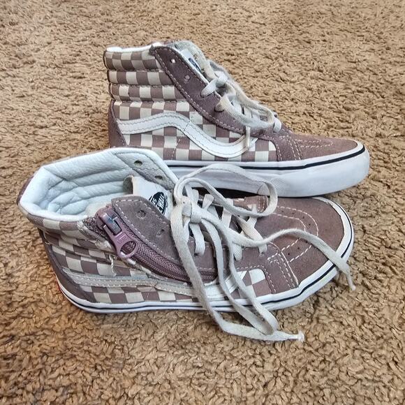 Vans Sneakers Youth High Top Shoes Kids Size 13 Checkered Red White 508357 GUC - Picture 6 of 10